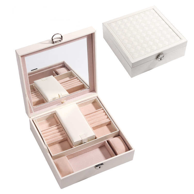 JMT-562186 European Style Large-Capacity Jewelry and Cosmetic Storage Box with Organizer Features