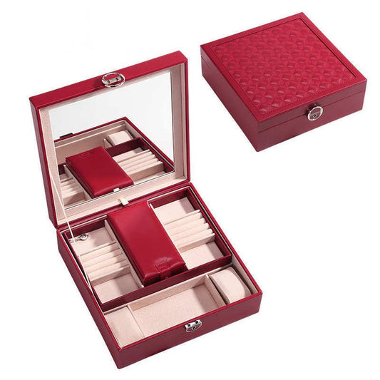 JMT-562186 European Style Large-Capacity Jewelry and Cosmetic Storage Box with Organizer Features