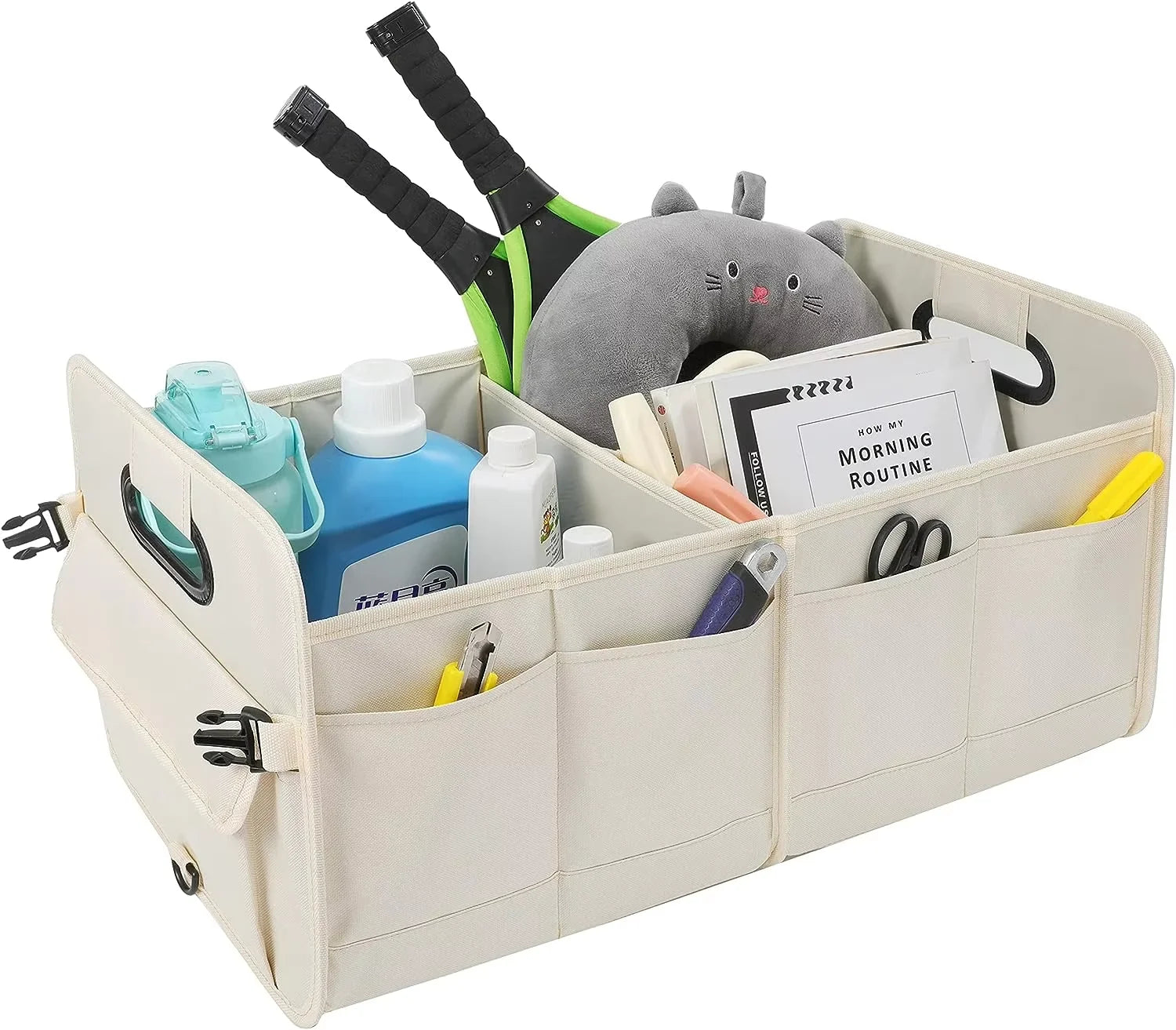 JMT-562378 Collapsible Multi-Compartment Car Trunk Organizer for SUVs