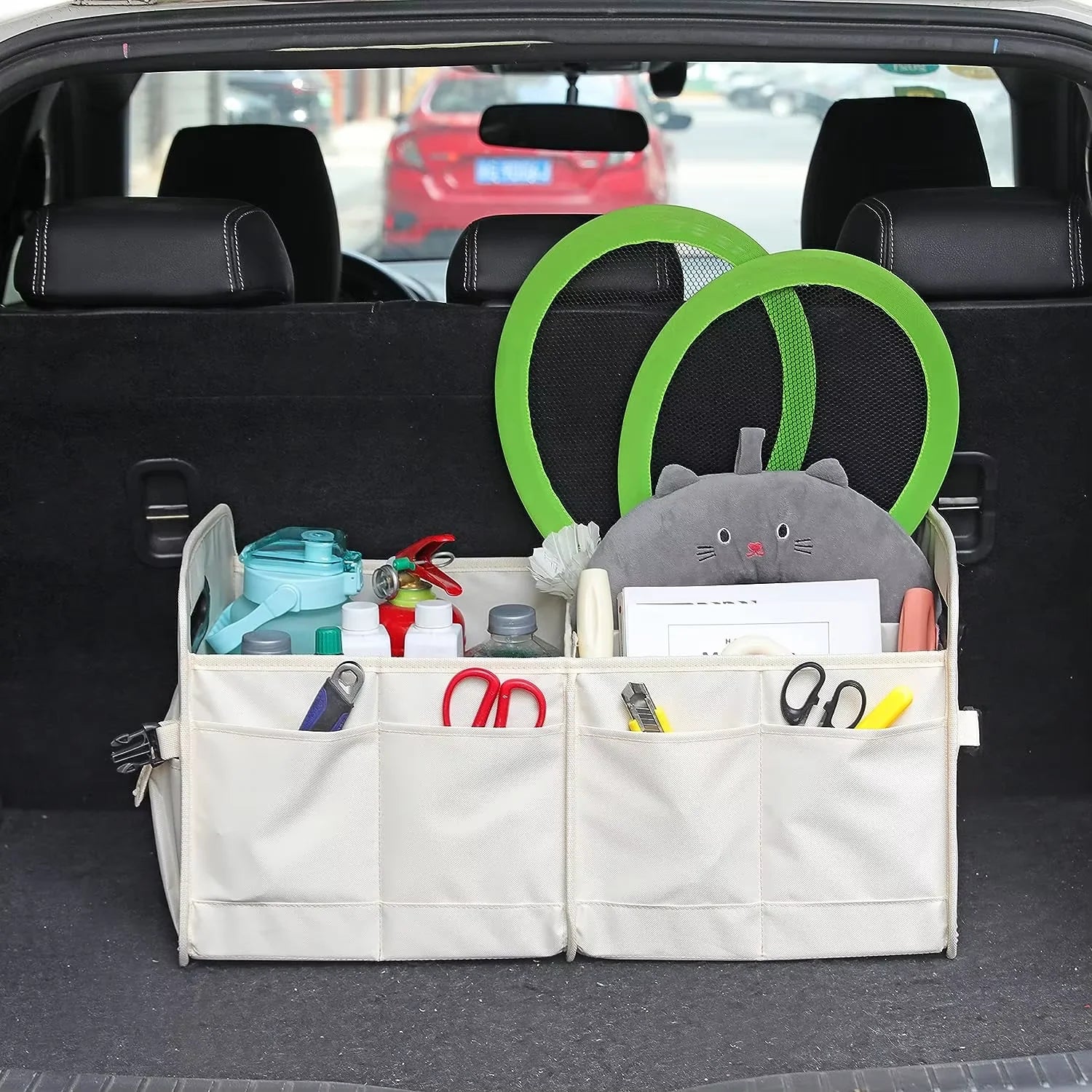 JMT-562378 Collapsible Multi-Compartment Car Trunk Organizer for SUVs