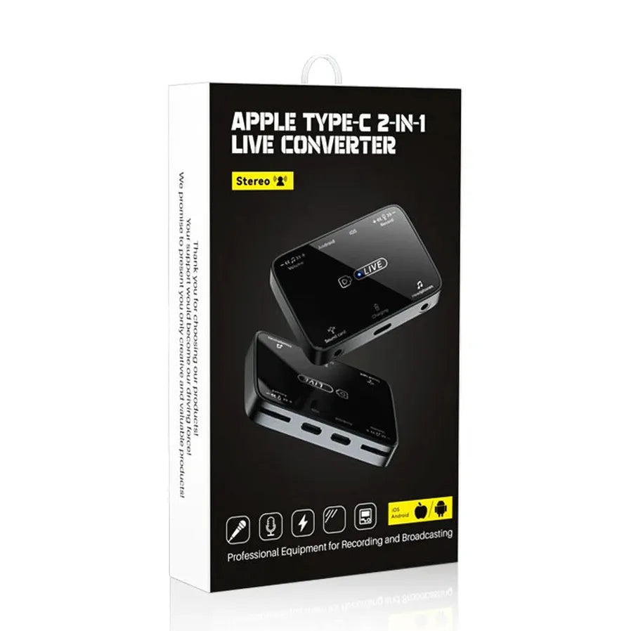 JMT-562570 3 in 1 Sound Card Converter for Mobile Livestreaming - 3.5mm Audio Adapter for Phones