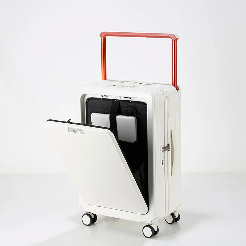 JMT-562634 Soft Shell Carry-On Suitcase with Open Top and Laptop Compartment for Travelling