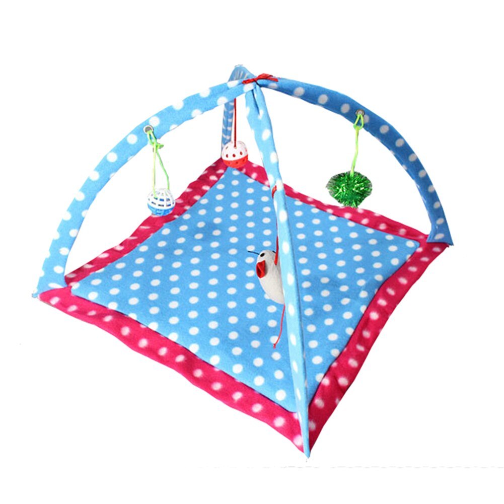JMT-562762 Cartoon Cat Play Tent and Multifunctional Cat Hammock Bed, Foldable Cat Mat with Play Balls and Animal Patterns