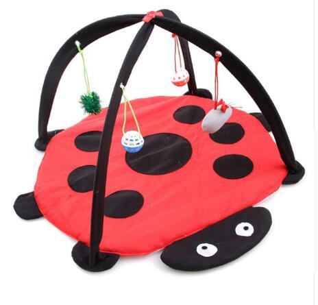 JMT-562762 Cartoon Cat Play Tent and Multifunctional Cat Hammock Bed, Foldable Cat Mat with Play Balls and Animal Patterns