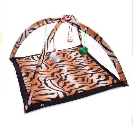 JMT-562762 Cartoon Cat Play Tent and Multifunctional Cat Hammock Bed, Foldable Cat Mat with Play Balls and Animal Patterns