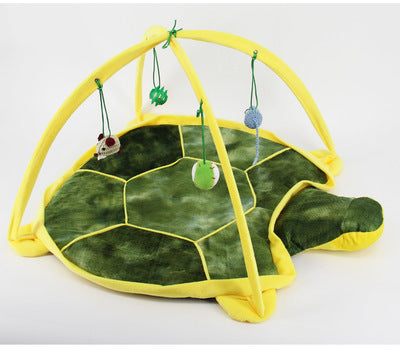 JMT-562762 Cartoon Cat Play Tent and Multifunctional Cat Hammock Bed, Foldable Cat Mat with Play Balls and Animal Patterns