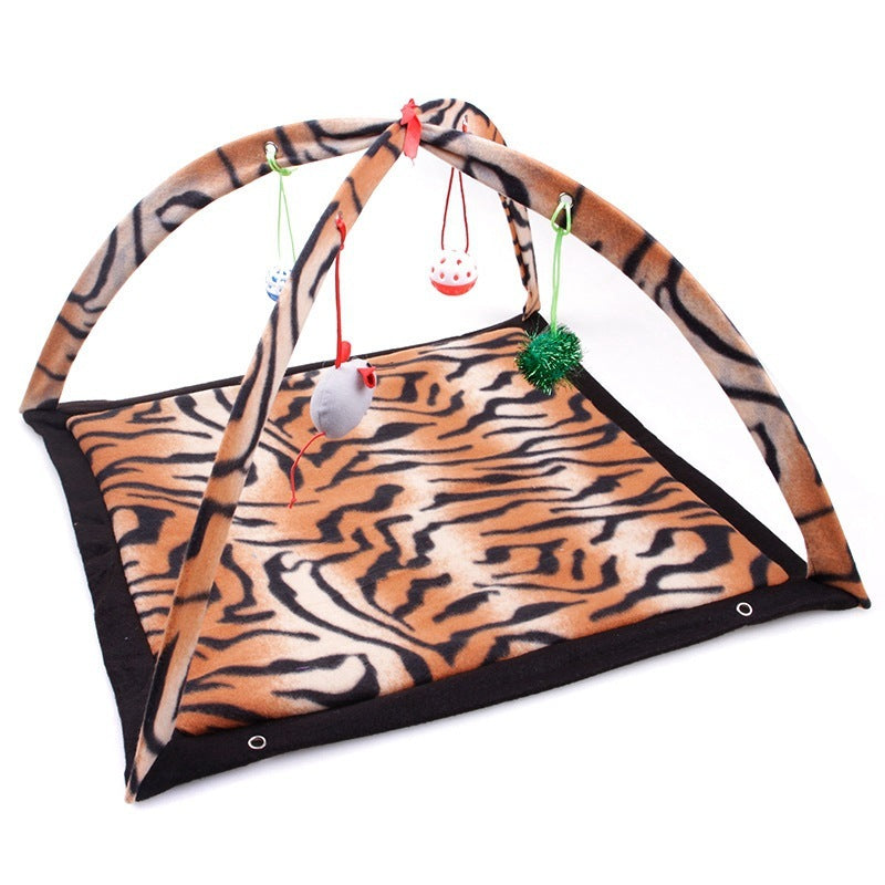 JMT-562762 Cartoon Cat Play Tent and Multifunctional Cat Hammock Bed, Foldable Cat Mat with Play Balls and Animal Patterns