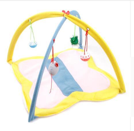 JMT-562762 Cartoon Cat Play Tent and Multifunctional Cat Hammock Bed, Foldable Cat Mat with Play Balls and Animal Patterns