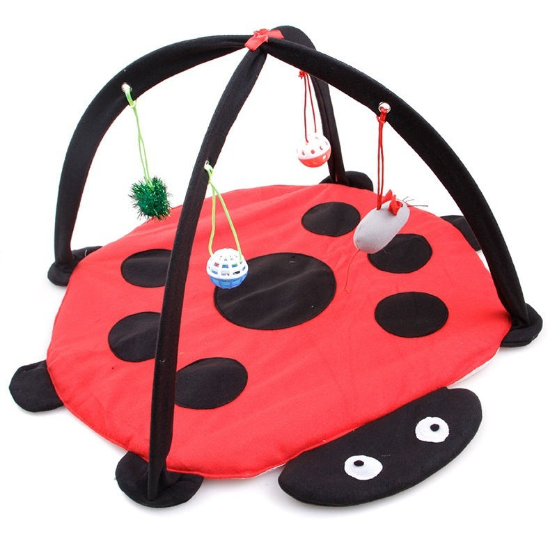 JMT-562762 Cartoon Cat Play Tent and Multifunctional Cat Hammock Bed, Foldable Cat Mat with Play Balls and Animal Patterns