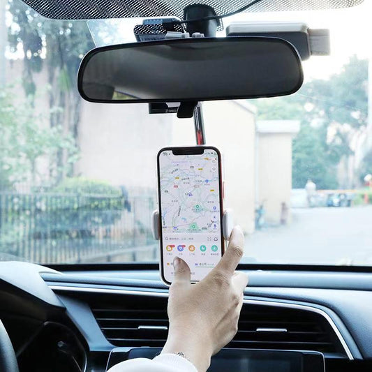JMT-562762 Rearview Mirror Phone Holder with 360-Degree Rotation for Car Navigation