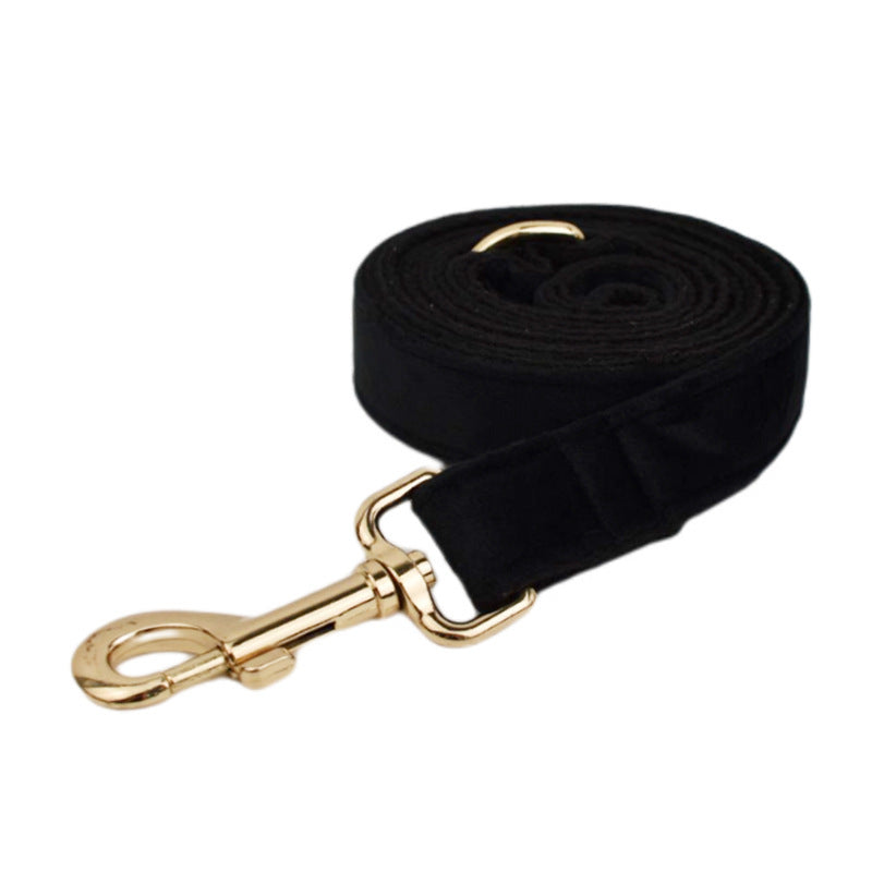 JMT-563082 Scalable Velvet Fabric Dog Collar Set with Bow, Flower, Vest, Leash & Poop Bag