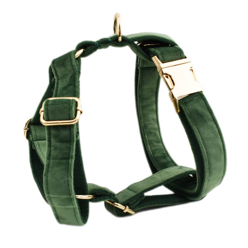 JMT-563082 Scalable Velvet Fabric Dog Collar Set with Bow, Flower, Vest, Leash & Poop Bag