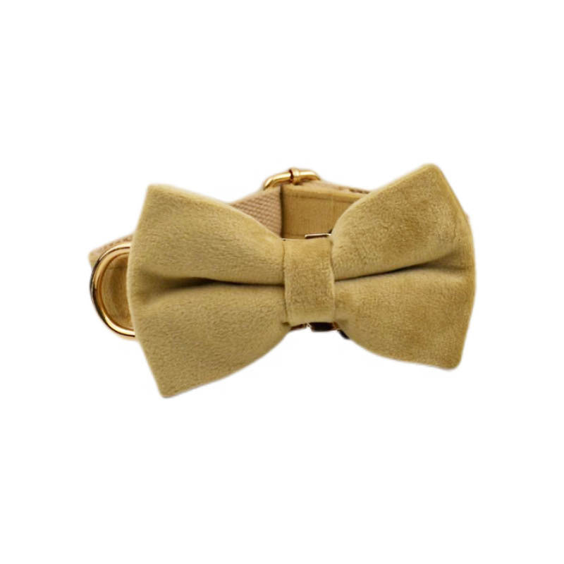 JMT-563082 Scalable Velvet Fabric Dog Collar Set with Bow, Flower, Vest, Leash & Poop Bag