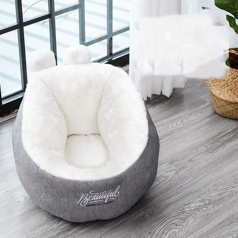 JMT-563210 Rabbit Ear Cat House and Small Dog Kennel in Cloth – Available in White and Pink, Sizes S and M