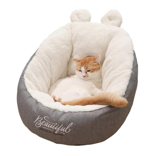 JMT-563210 Rabbit Ear Cat House and Small Dog Kennel in Cloth – Available in White and Pink, Sizes S and M
