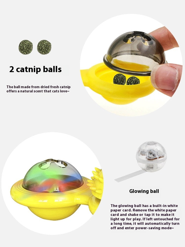 JMT-564042 Interactive Cat Entertainment Set with Rotating Disk, Feather Teasers, Tumbler, and Windmill Toy