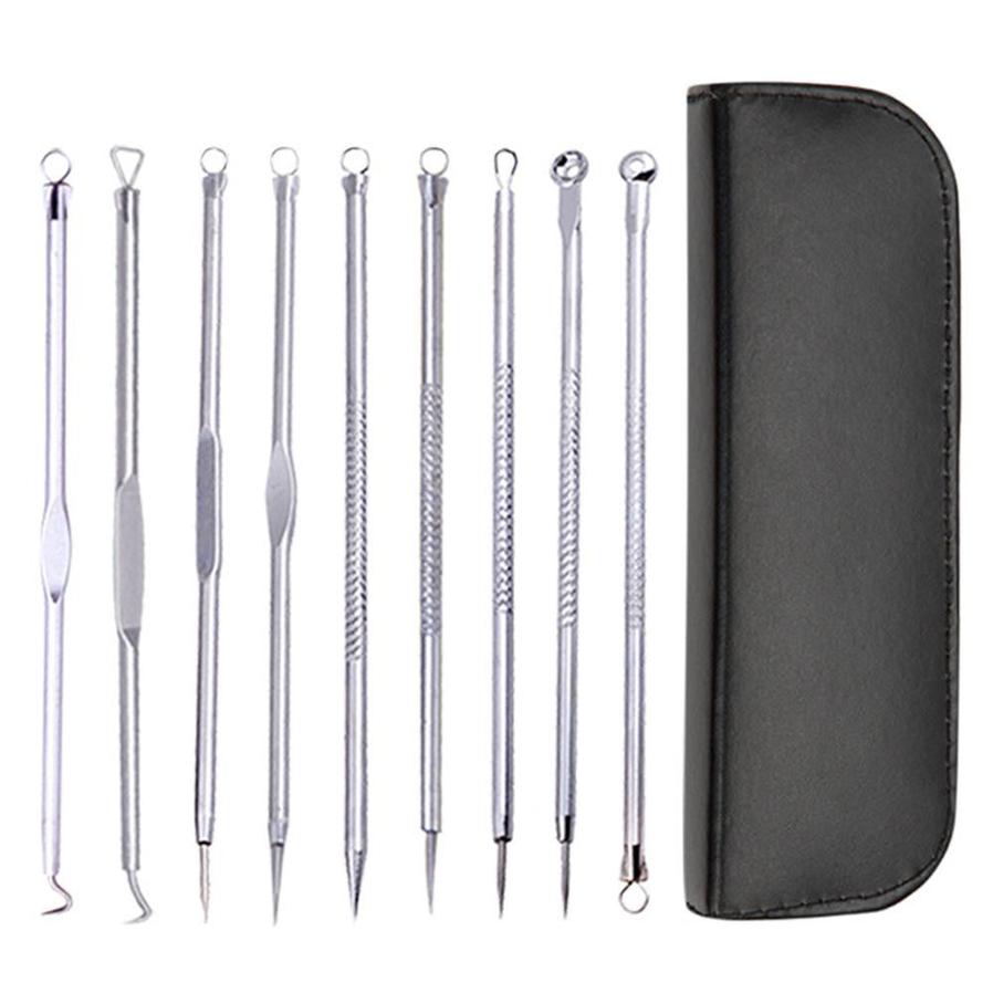 JMT-564298 Stainless Steel Blackhead Removal Tool Set with Acne Needle and Storage Options