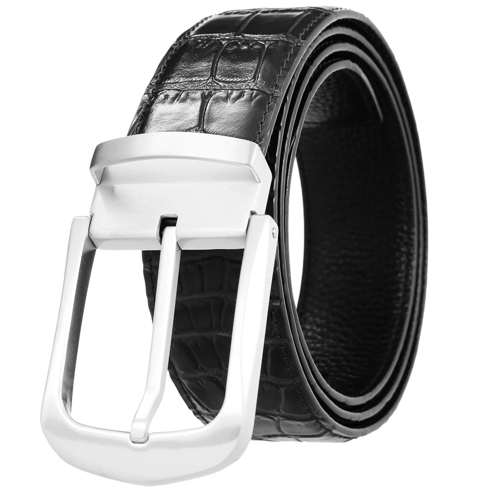 JMT-564810 Stainless Steel Casual Belt with Pin Buckle - 3.8cm Width