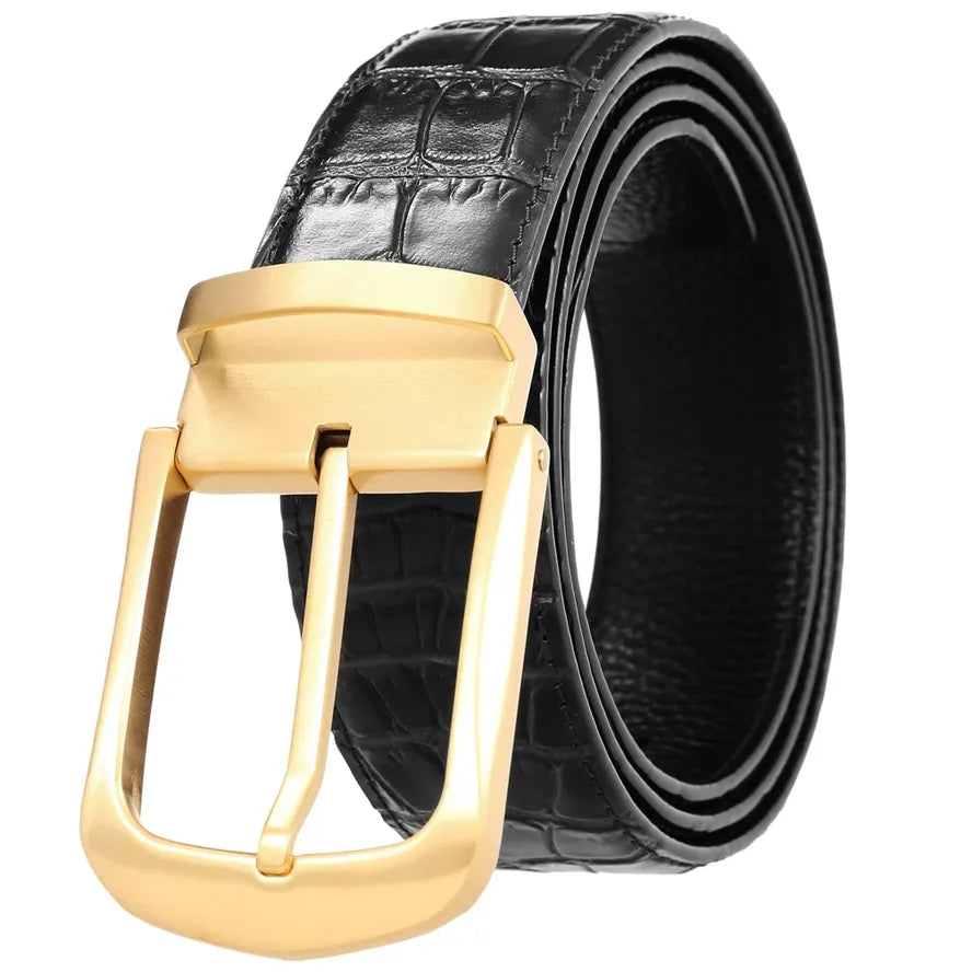 JMT-564810 Stainless Steel Casual Belt with Pin Buckle - 3.8cm Width