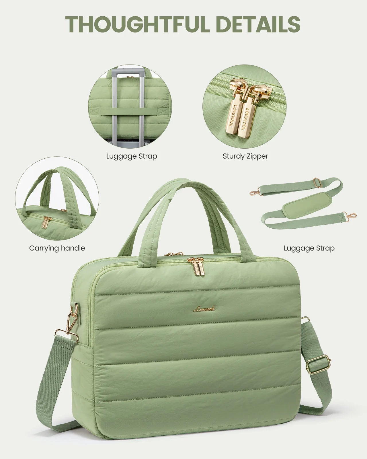 JMT-564874 Lightweight Work Messenger Bag for Women - Large Travel Computer Briefcase for 15.6in Laptops