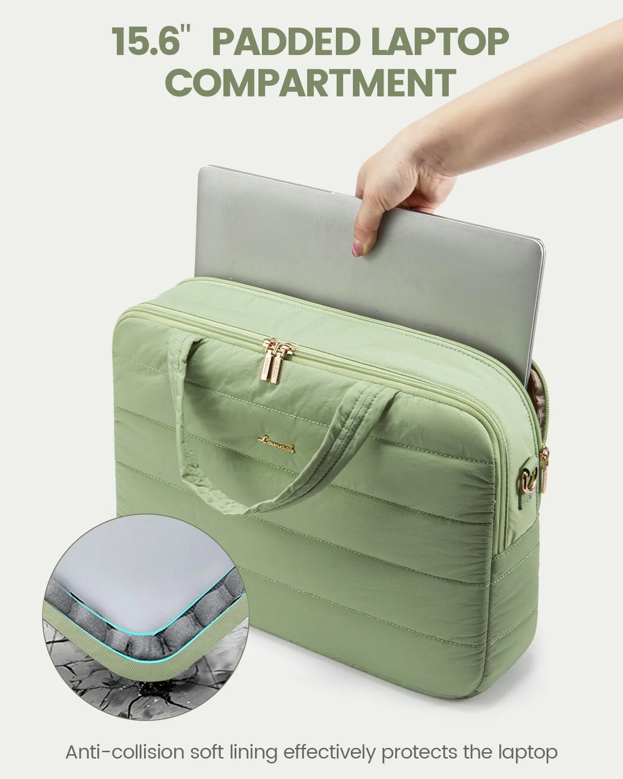 JMT-564874 Lightweight Work Messenger Bag for Women - Large Travel Computer Briefcase for 15.6in Laptops