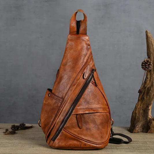JMT-564938 Vintage Leather Crossbody Backpack – Waterproof Cowhide Messenger Bag in Multiple Colors