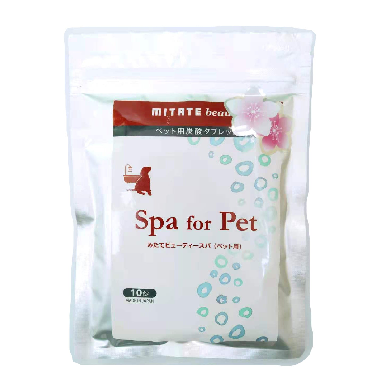 JMT-565130 Pet Spa Carbonated Bathing Tablets for Dogs and Cats - 15g for Mite Care, Fur Repair, and Cleaning