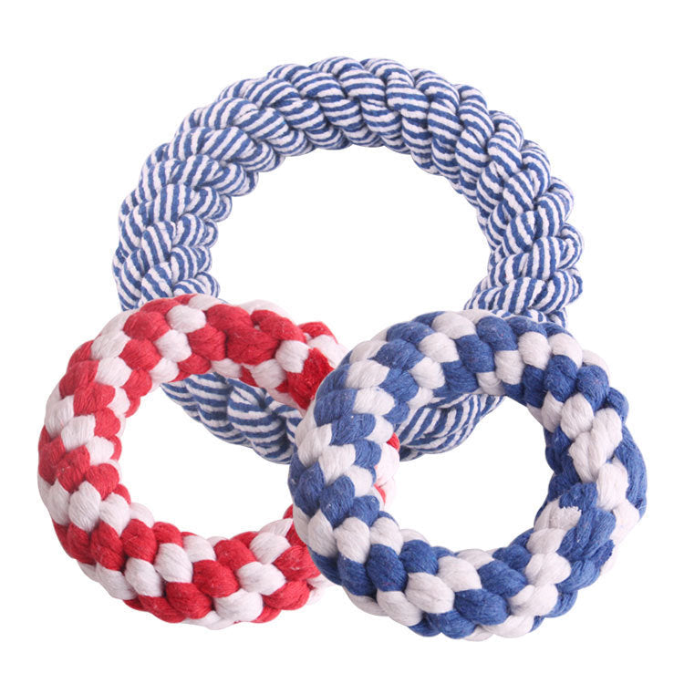 JMT-565194 Cotton Rope Dog Toy - Durable Molar Teeth Ball for Large and Small Dogs, Multicolor Options Available