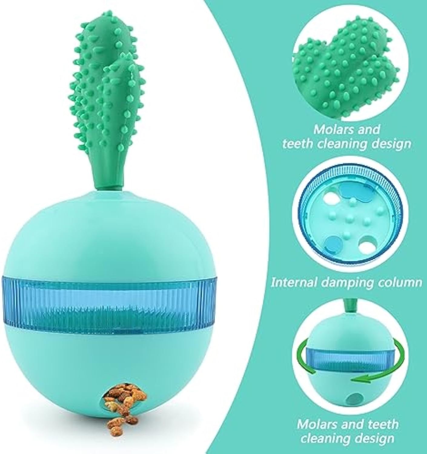 JMT-566346 Interactive Treat Dispensing Dog Puzzle Toy - Durable Rubber Tumbler for Medium to Large Dogs