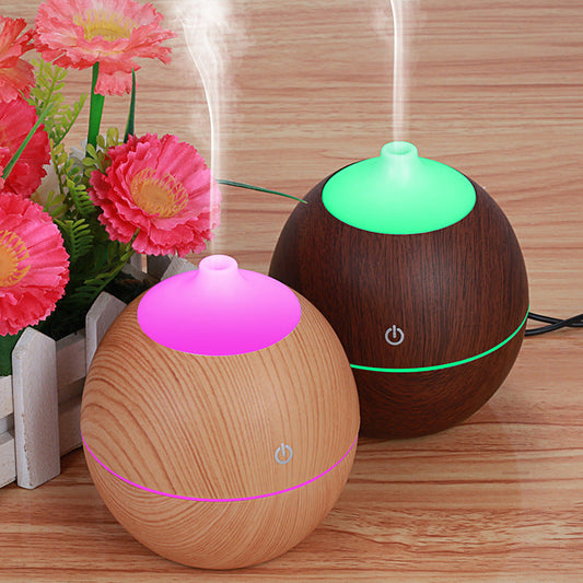 JMT-566346 Wood Grain Aromatherapy Humidifier - 130 ml Capacity, 9.7 x 9.7 x 110 CM, ABS Material
