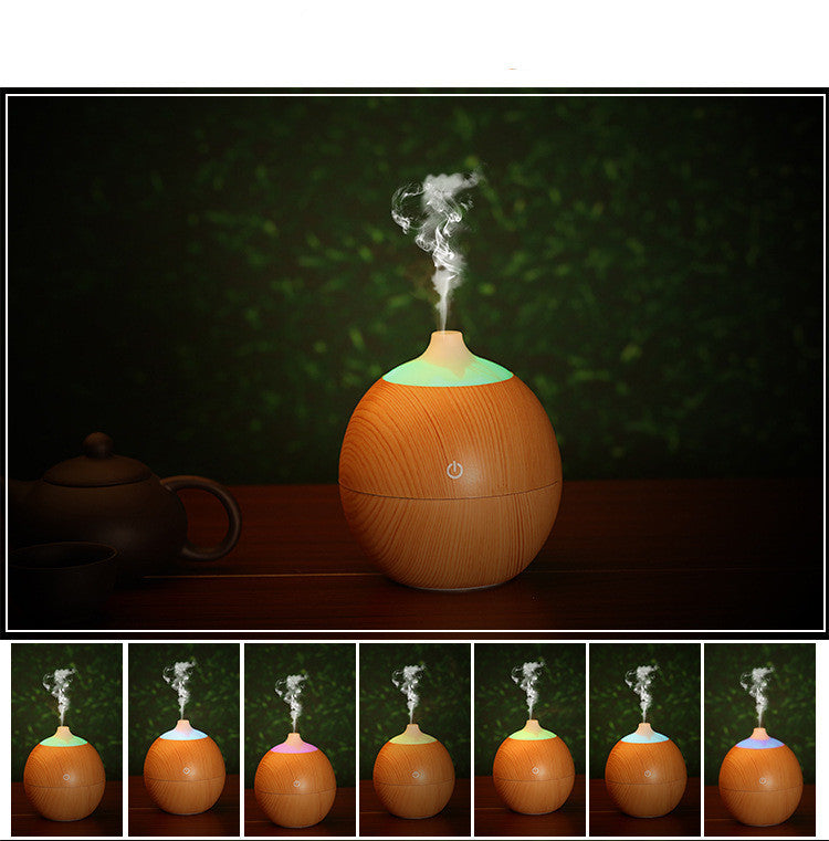 JMT-566346 Wood Grain Aromatherapy Humidifier - 130 ml Capacity, 9.7 x 9.7 x 110 CM, ABS Material