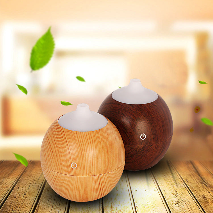 JMT-566346 Wood Grain Aromatherapy Humidifier - 130 ml Capacity, 9.7 x 9.7 x 110 CM, ABS Material