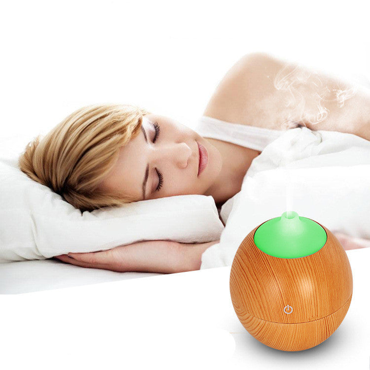 JMT-566346 Wood Grain Aromatherapy Humidifier - 130 ml Capacity, 9.7 x 9.7 x 110 CM, ABS Material