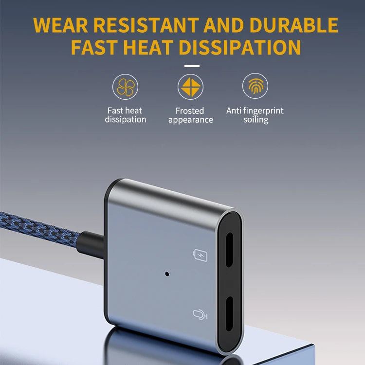 JMT-566858 2-In-1 Apple iPhone 12 Headphone and Fast Charging Adapter Dual Jack Audio Splitter