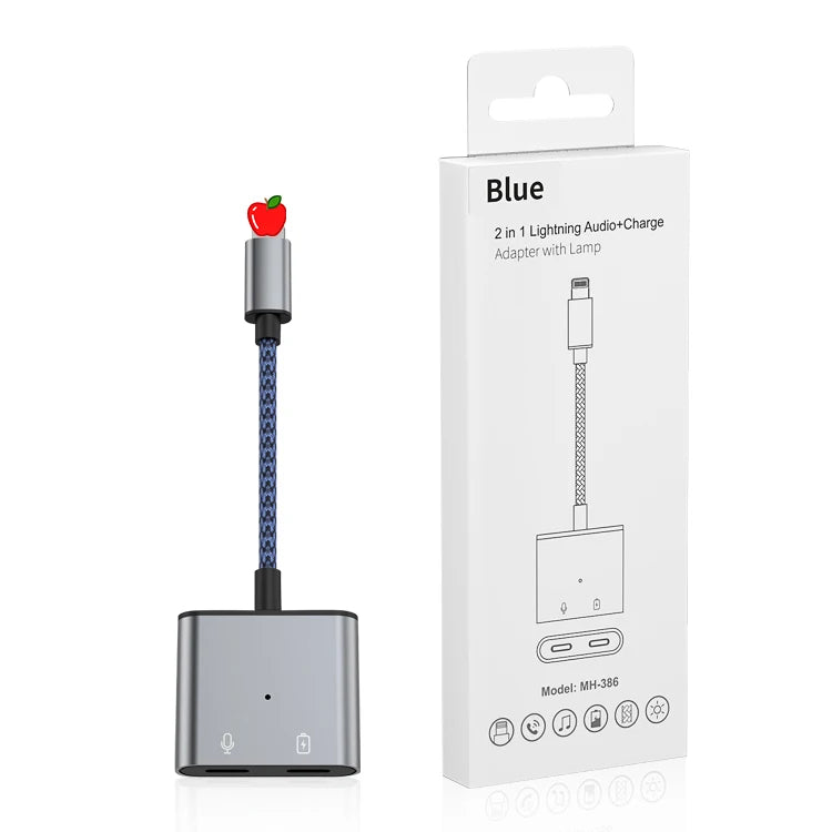 JMT-566858 2-In-1 Apple iPhone 12 Headphone and Fast Charging Adapter Dual Jack Audio Splitter