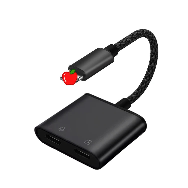 JMT-566858 2-In-1 Apple iPhone 12 Headphone and Fast Charging Adapter Dual Jack Audio Splitter