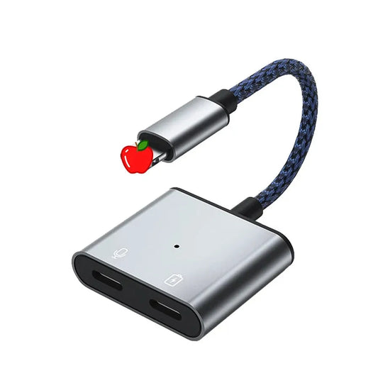 JMT-566858 2-In-1 Apple iPhone 12 Headphone and Fast Charging Adapter Dual Jack Audio Splitter