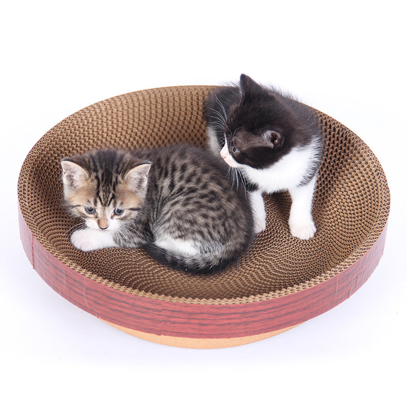 JMT-567370 Crimson Cat Scratchpad, 35 x 35 x 9.5 cm, Perfect for Feline Play and Scratching