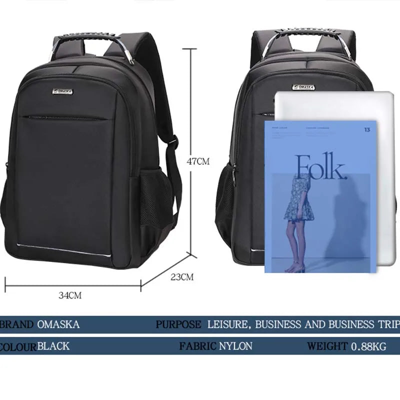 JMT-567370 Men's 18-Inch Waterproof Nylon Laptop Backpack for Business and School Use