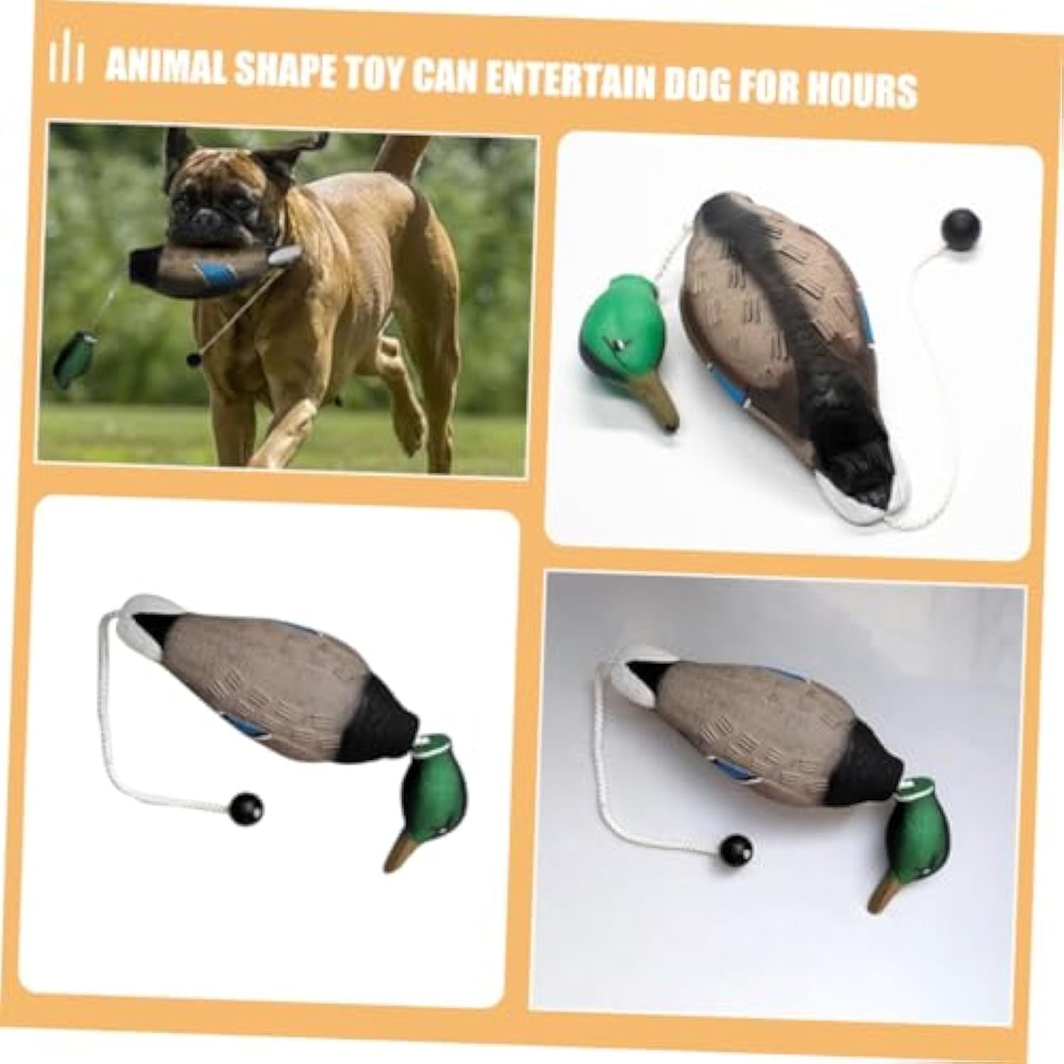 JMT-567498 Durable Stuffed Duck Dog Toy for Aggressive Chewers - No Stuffing, Quacking Sound, Ideal for Training and Play