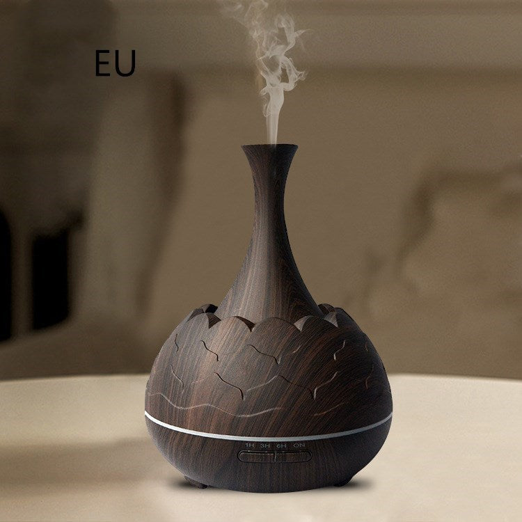 JMT-567498 Wood Grain Aroma Diffuser with Colorful LED Light and 400ML Capacity