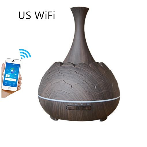JMT-567498 Wood Grain Aroma Diffuser with Colorful LED Light and 400ML Capacity