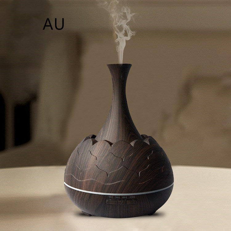 JMT-567498 Wood Grain Aroma Diffuser with Colorful LED Light and 400ML Capacity