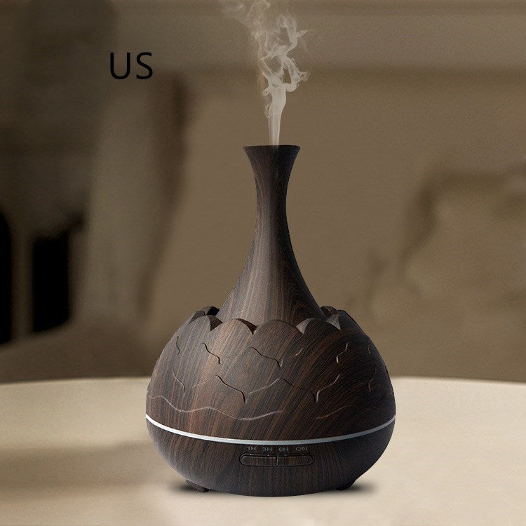 JMT-567498 Wood Grain Aroma Diffuser with Colorful LED Light and 400ML Capacity