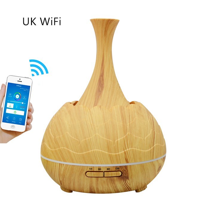 JMT-567498 Wood Grain Aroma Diffuser with Colorful LED Light and 400ML Capacity