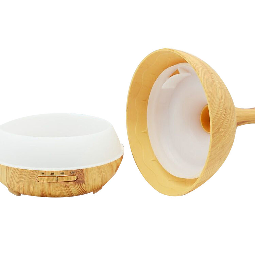 JMT-567498 Wood Grain Aroma Diffuser with Colorful LED Light and 400ML Capacity