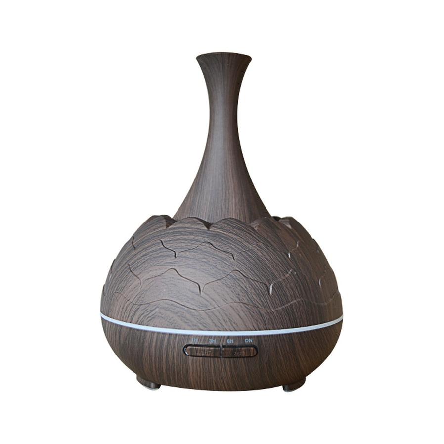 JMT-567498 Wood Grain Aroma Diffuser with Colorful LED Light and 400ML Capacity