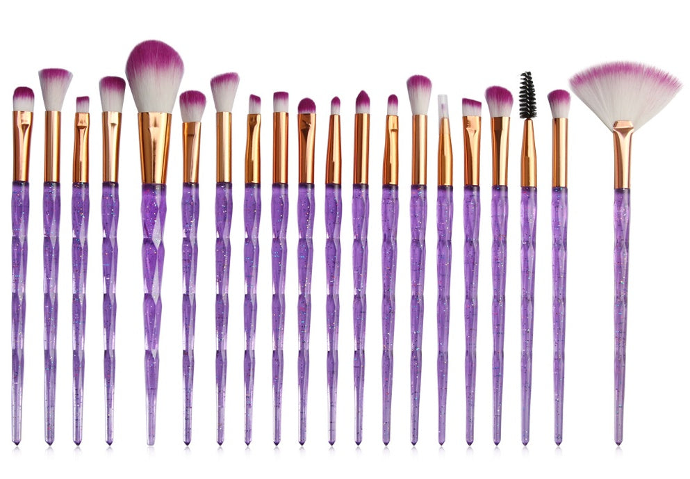 JMT-567626 20-Piece Makeup Brush Set with Corrugated Silk Nylon Material and Portable Handle