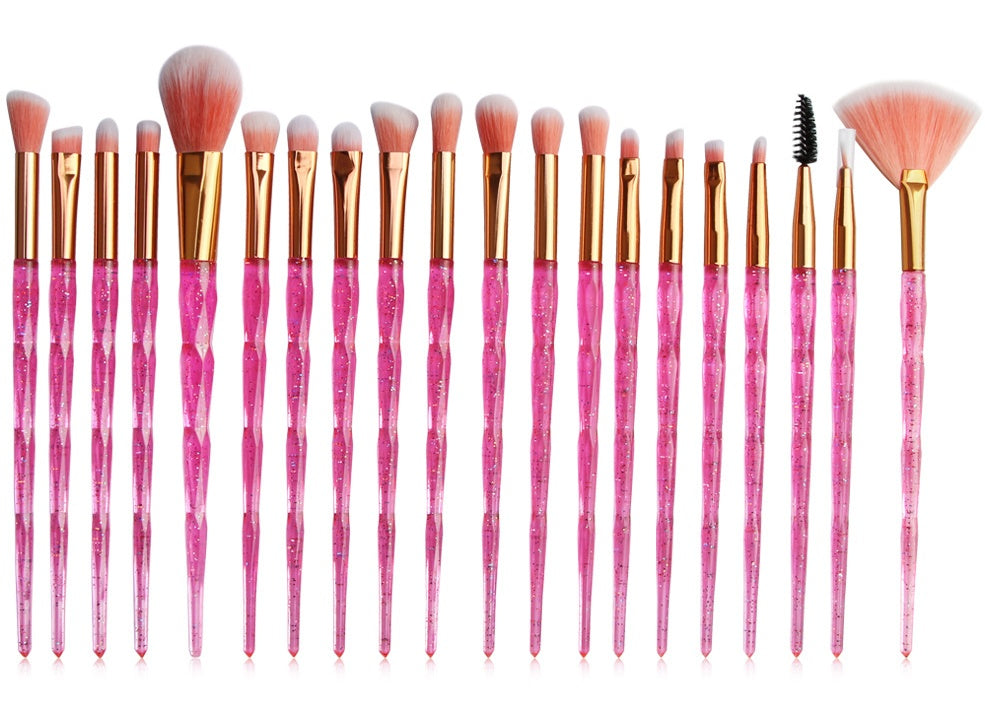 JMT-567626 20-Piece Makeup Brush Set with Corrugated Silk Nylon Material and Portable Handle