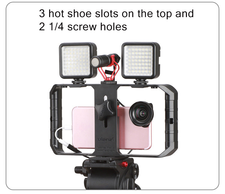 JMT-567882 Universal Handheld Camera Stand with Hot Shoe Mounts for Mobile Filming